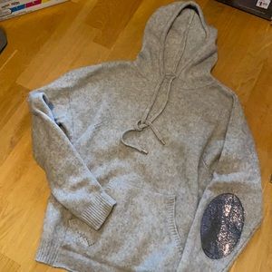 Zadig & Voltaire Thick hooded oversized cashmere sweater grey S